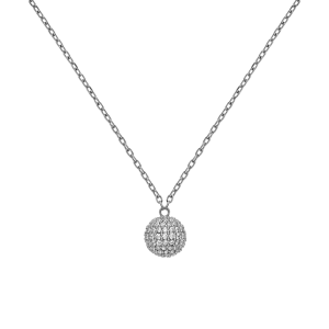 Pavé Crystal Pendant Necklace Silver Daniel Wellington