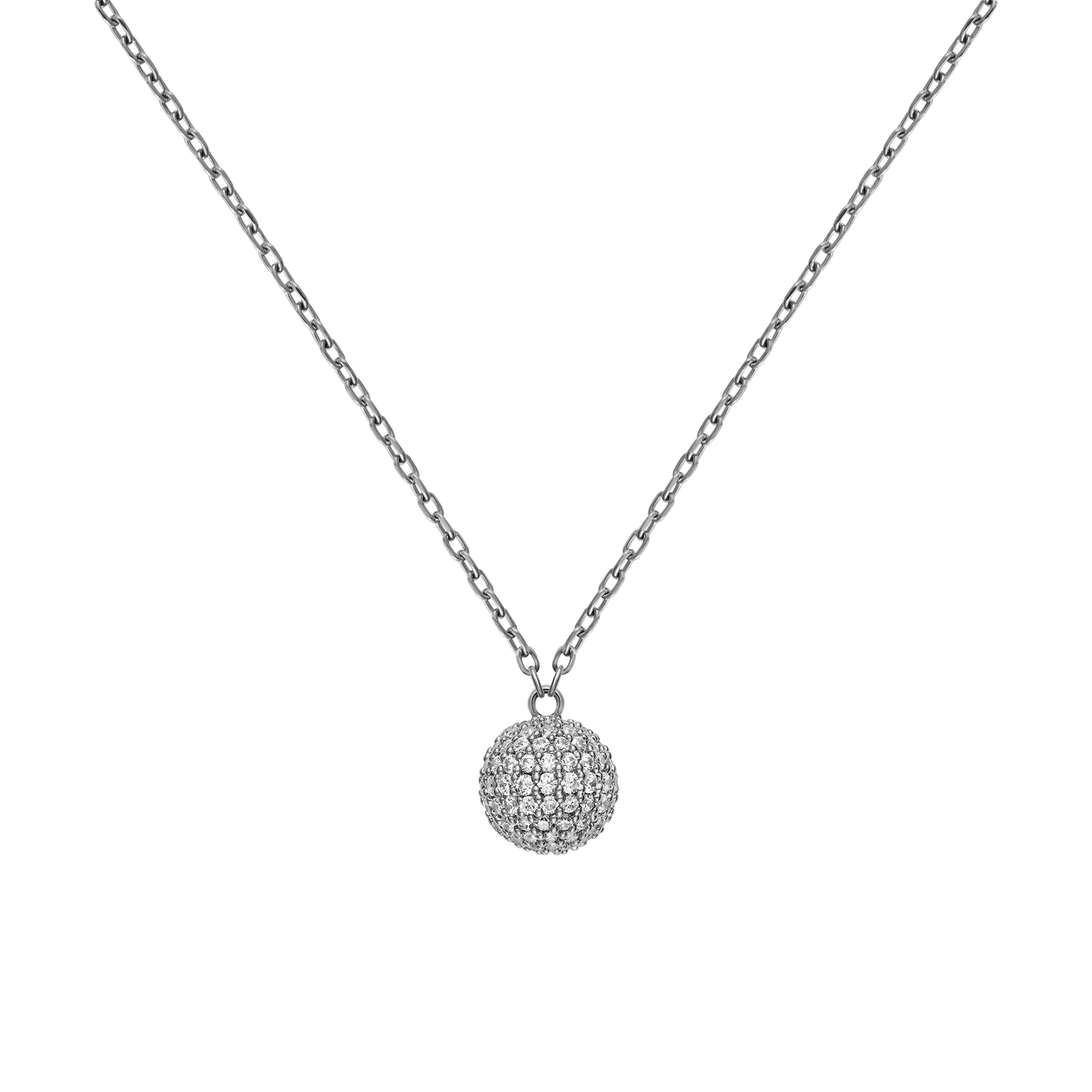 Pavé Crystal Pendant Necklace Silver Daniel Wellington