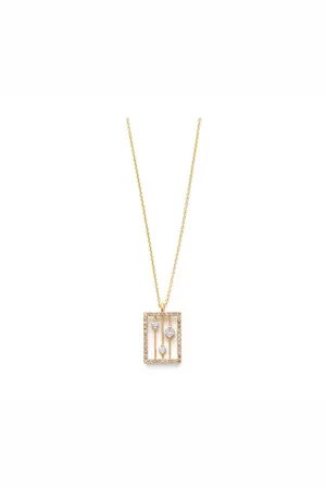 Pave Drift 14K Gold Necklace w. Diamond