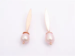 Pearl Drop Earrings - MSE1020 - Pink