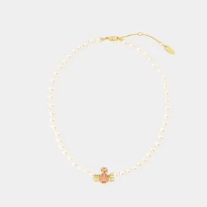 Pearl Kitty necklace - Vivienne Westwood - Brass - Gold