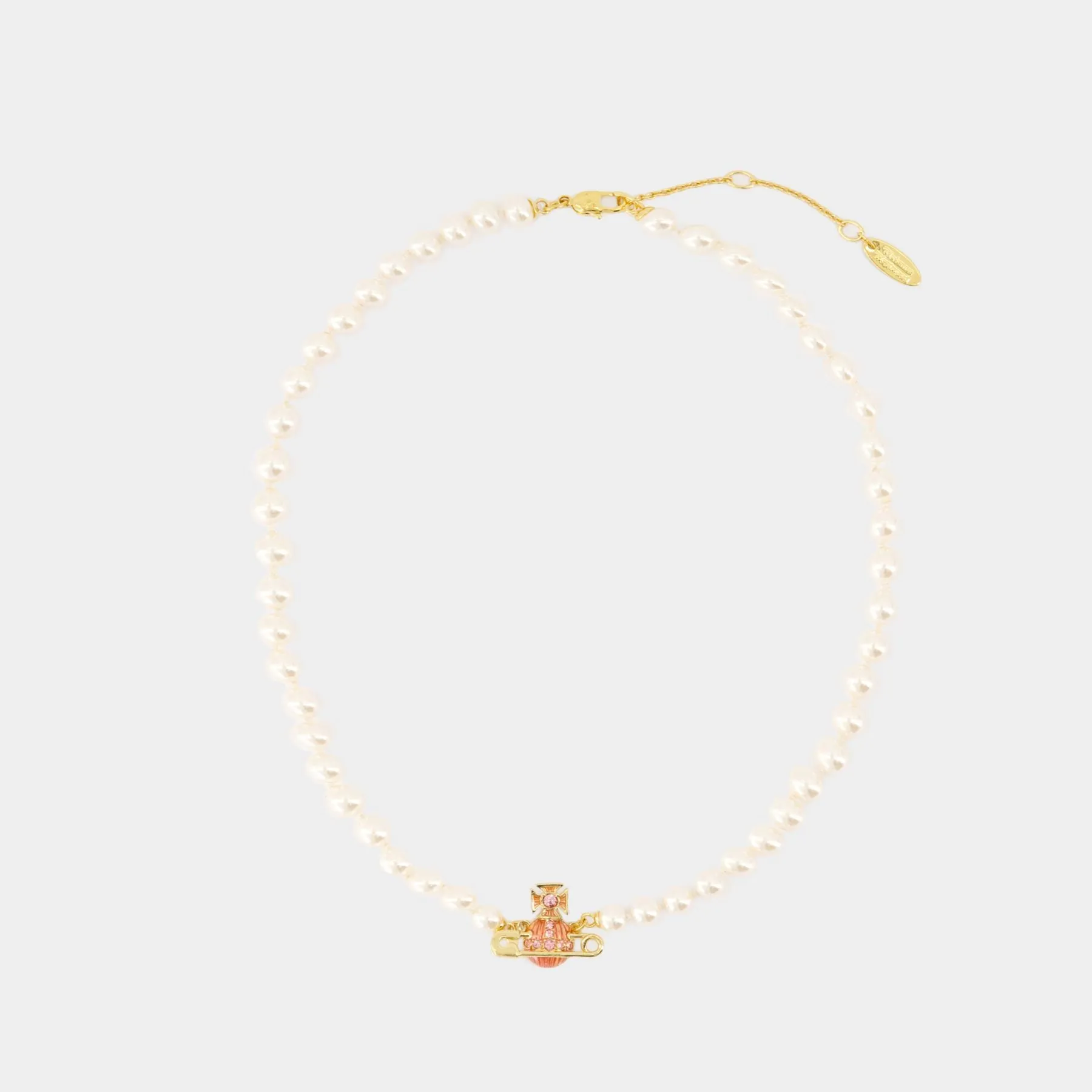 Pearl Kitty necklace - Vivienne Westwood - Brass - Gold
