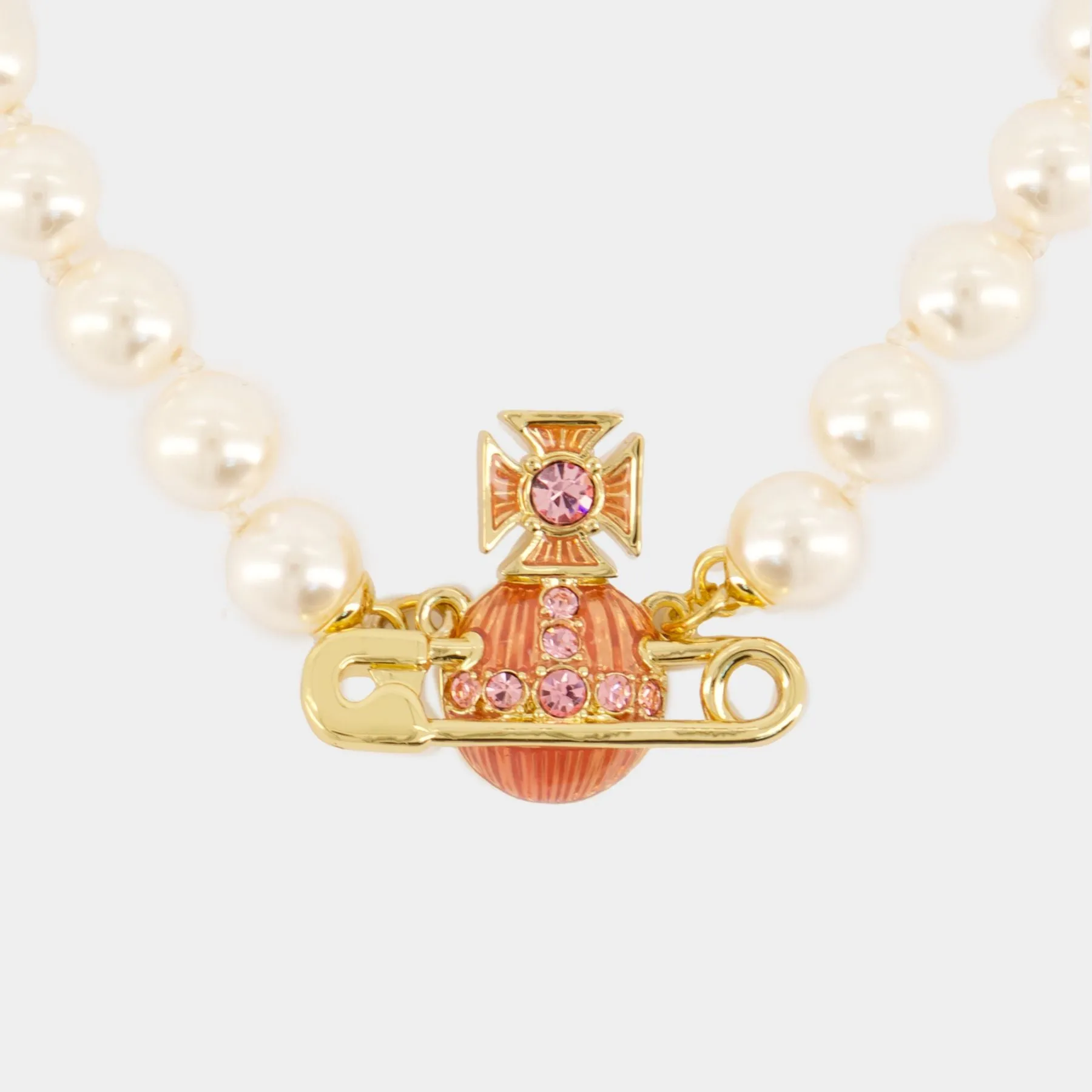 Pearl Kitty necklace - Vivienne Westwood - Brass - Gold