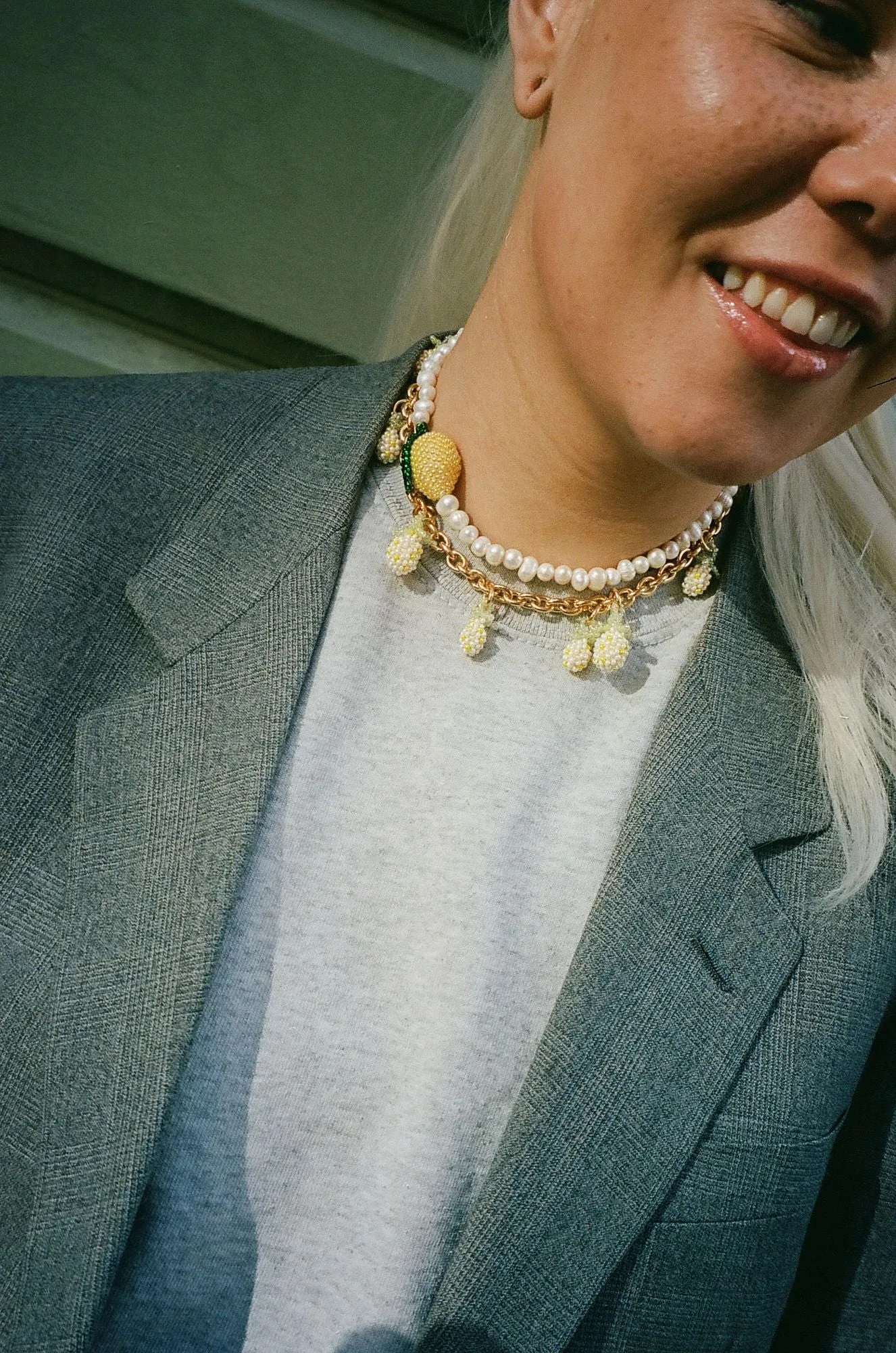 Pearly Lemon Necklace