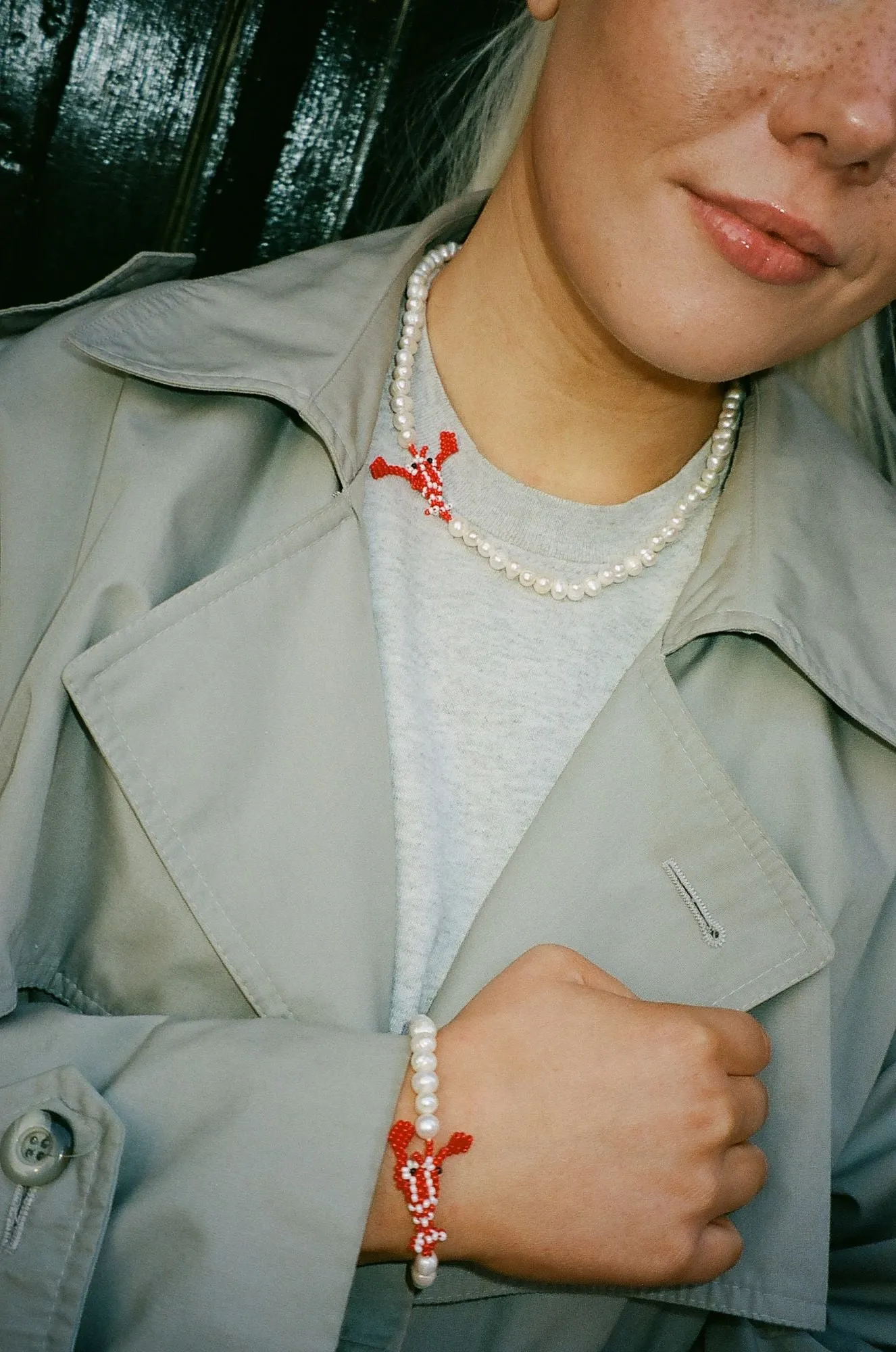 Pearly Lobster Necklace