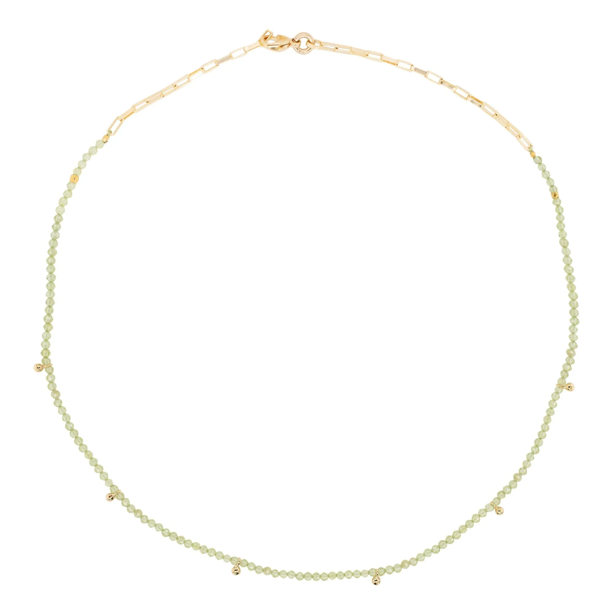 Peridot Gold Plated Necklace w. Peridot