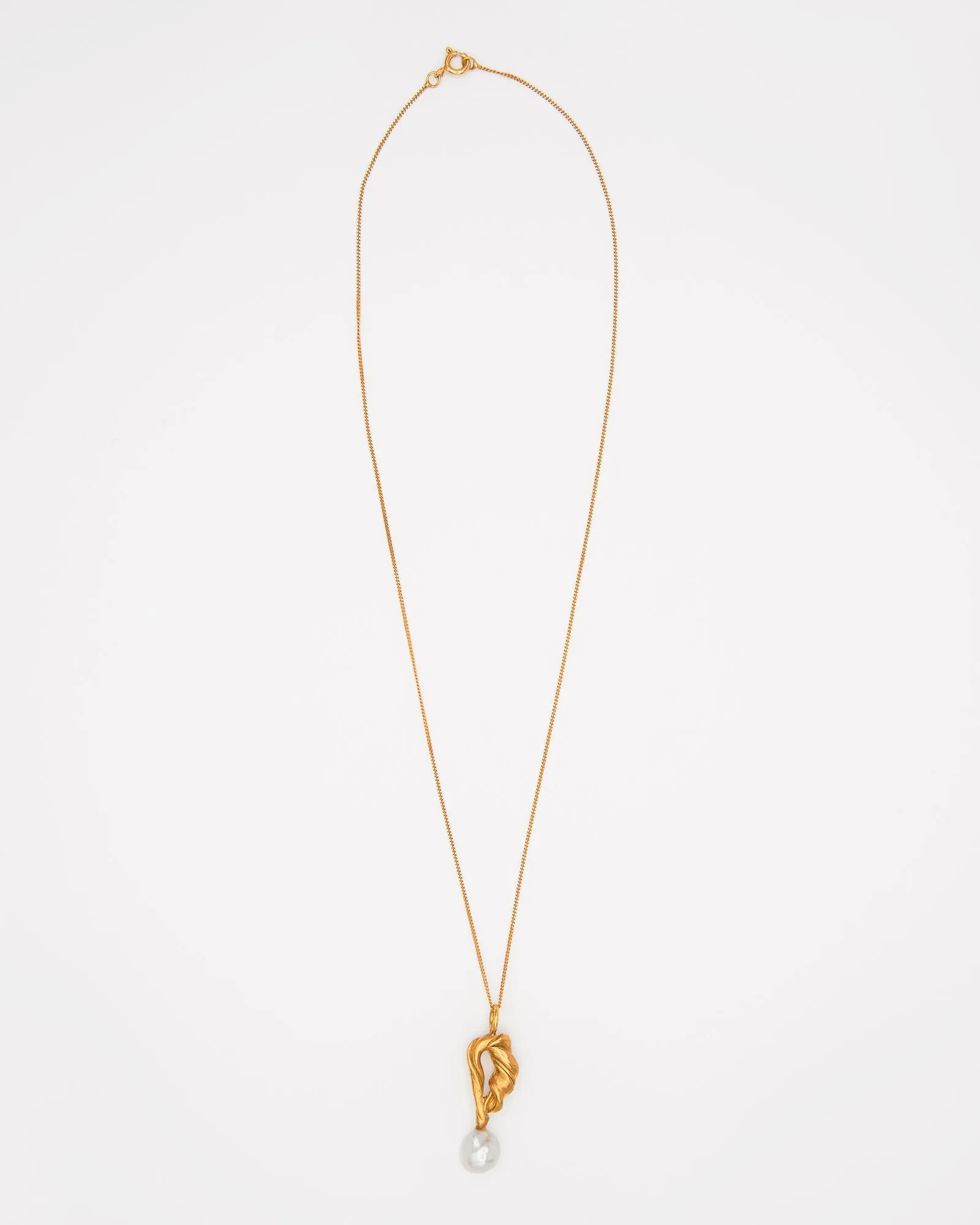 Perola Cumaru Gold Plated Necklace w. Baroque Pearl