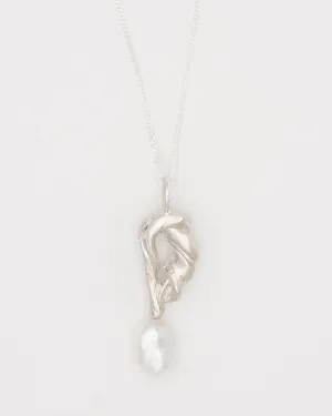 Perola Cumaru Silver Necklace w. Baroque Pearl