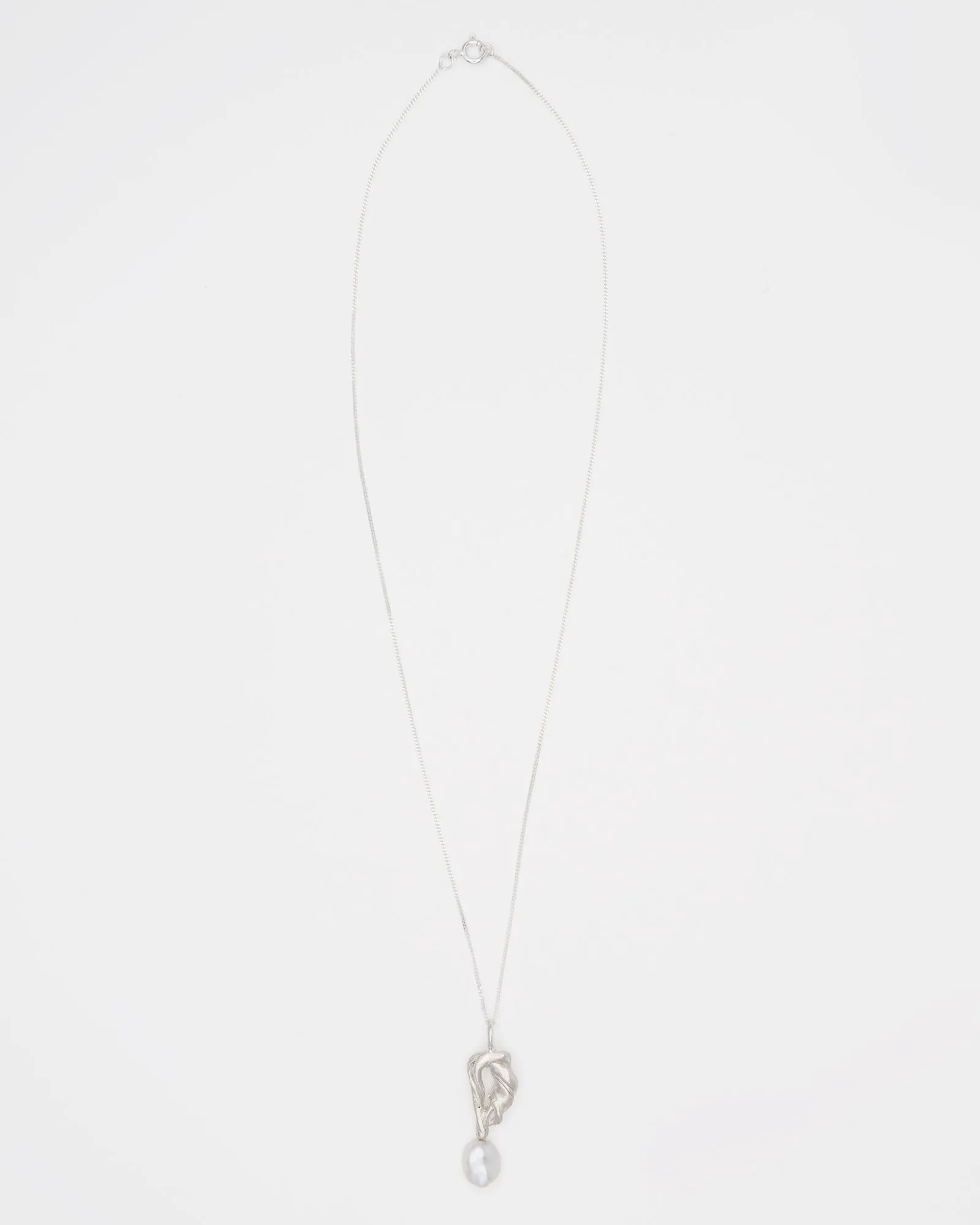 Perola Cumaru Silver Necklace w. Baroque Pearl