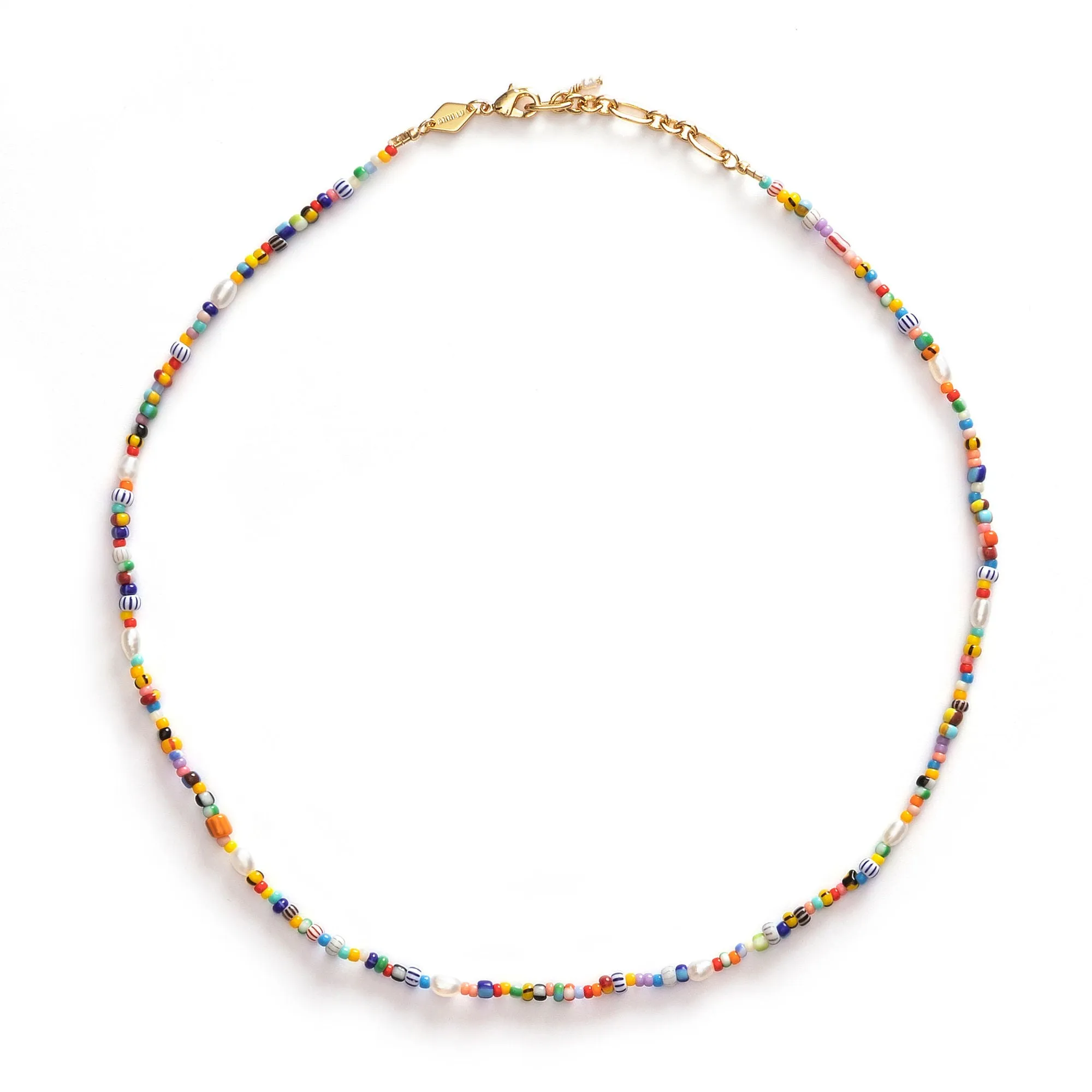 Petit Alaia Gold Plated Bracelet w. Mixed coloured Beads