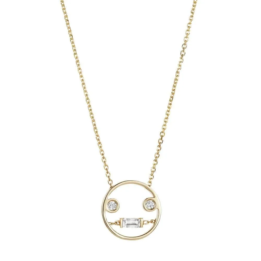 PETIT Lei 14K Gold Necklace w. Diamond & Topaz