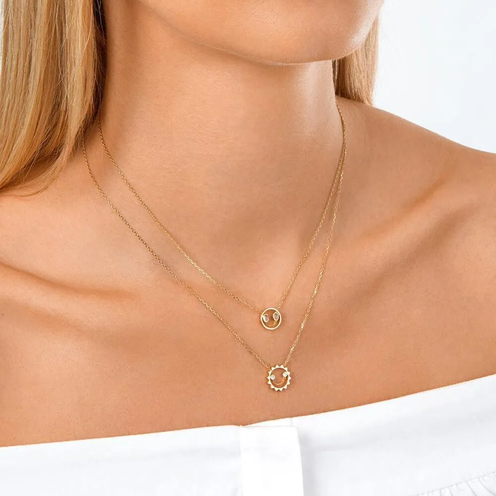 PETIT Nat 14K Gold Necklace w. Chalcedony