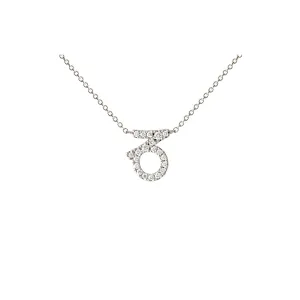 Petit Sign Capricorn 18K Whitegold Necklace w. Diamonds