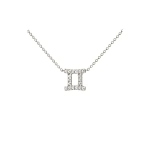 Petit Sign Gemini 18K Whitegold Necklace w. Diamonds
