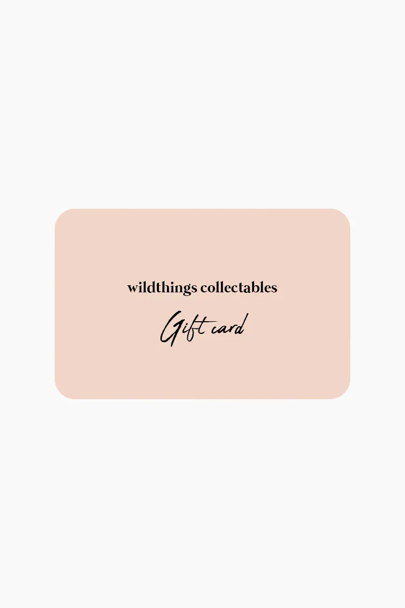 Physical gift card (starting from 10) Wildthings Collectables