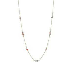 Pink 18K Gold Plated Necklace w. Spinel