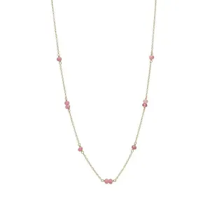 Pink 18K Gold Plated Necklace w. Tourmaline
