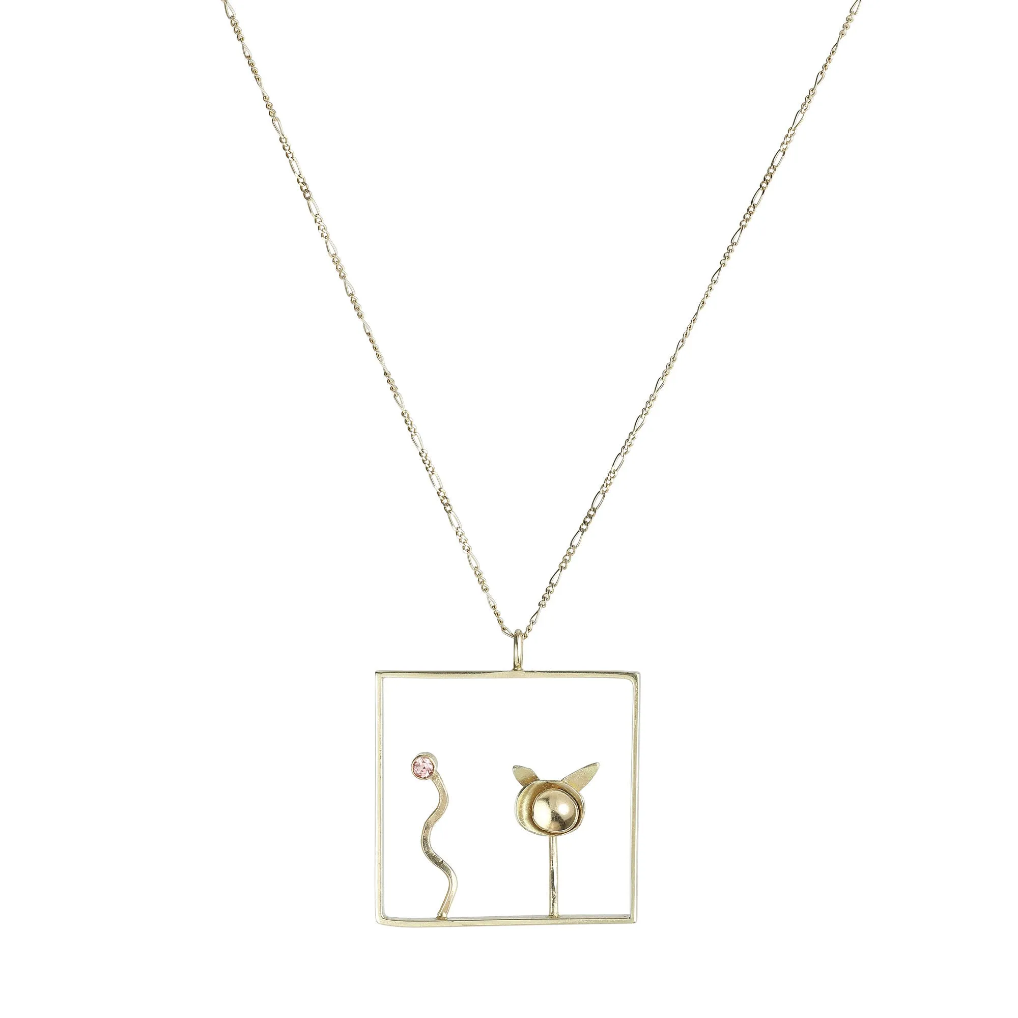 Poesi 14K Gold Necklace w. Sapphire