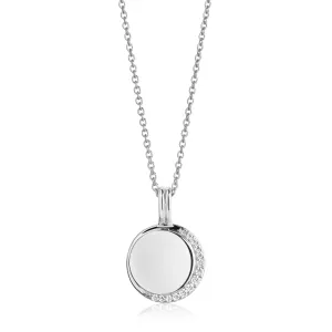 Portofino round Silver Necklace w. White Zirconias