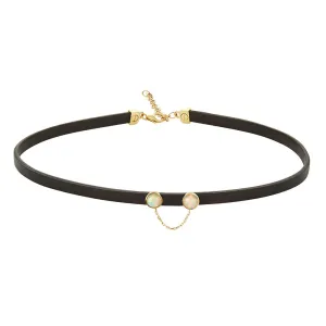 PREMIERE Eyes On You Choker 18K Gold Necklace w. Opal