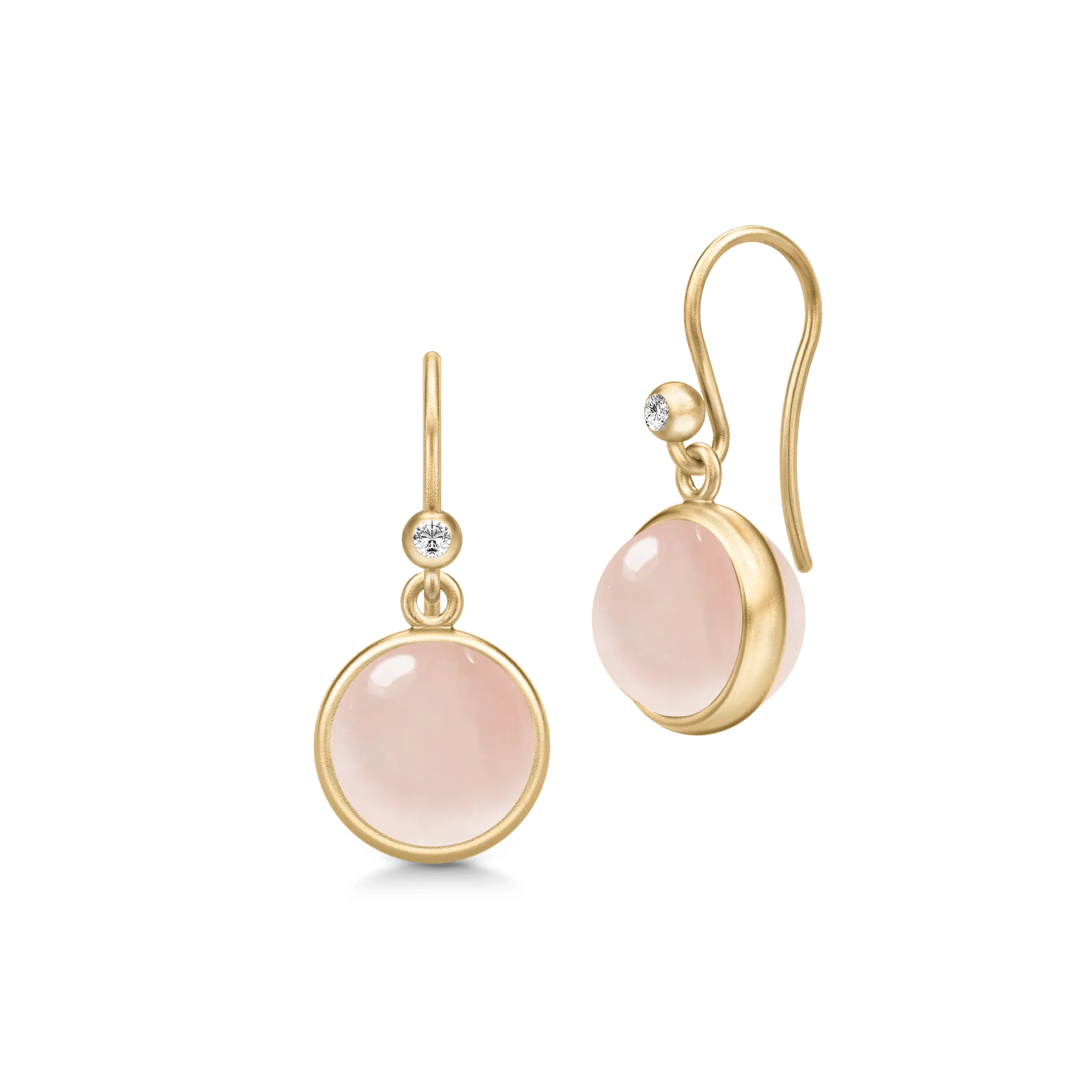 Prime Gold Plated Earrings w. Milky Rose Crystal