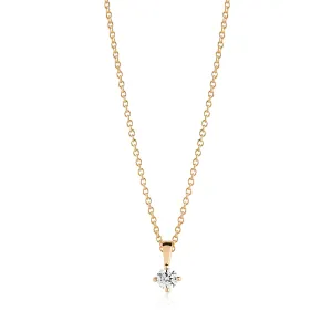 Princess Piccolo 4 mm. Gold Plated Necklace w. White Zirconias