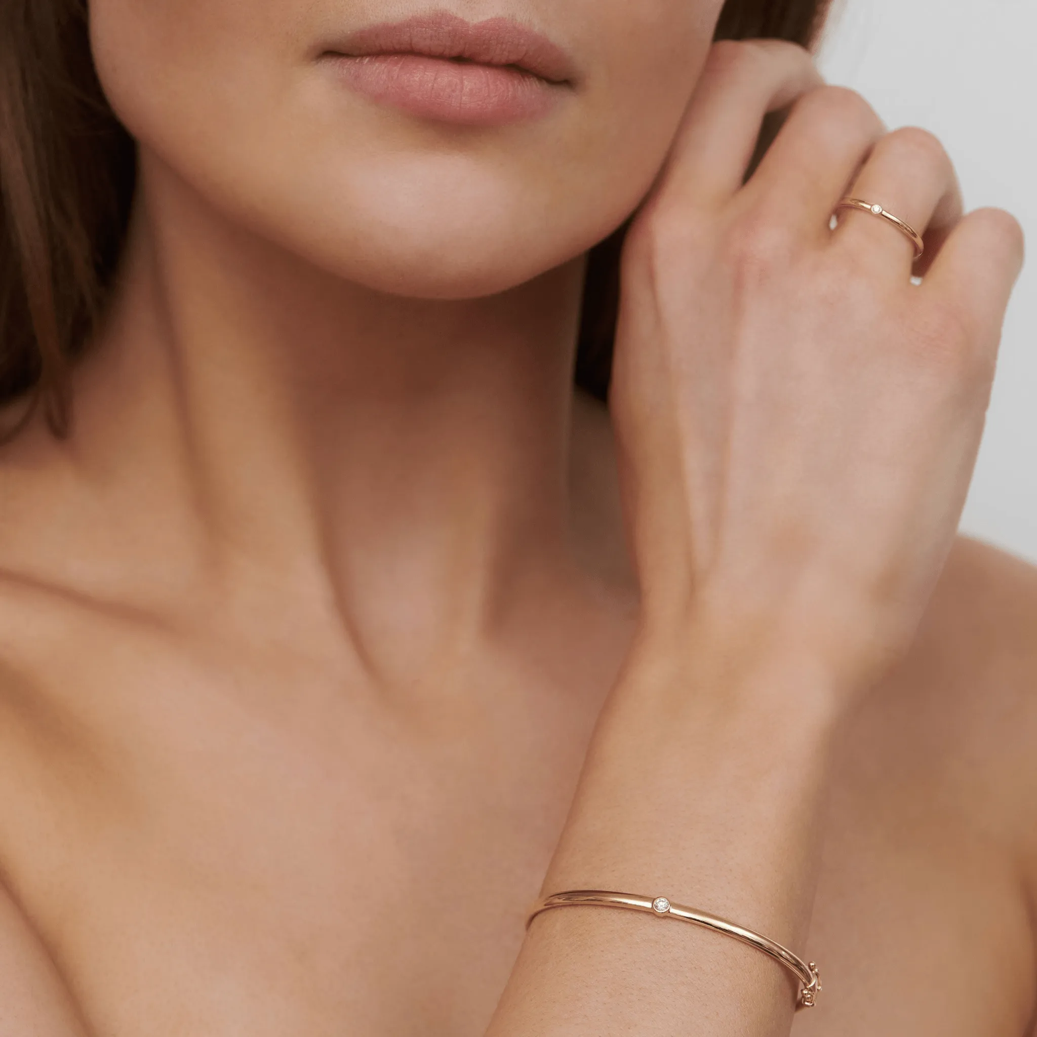 Purity 14K Gold Bracelet w. Diamond