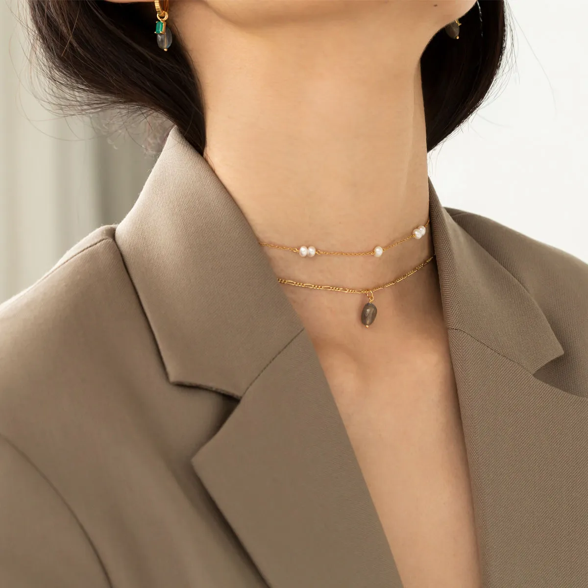 Purity 18K Gold Plated Necklace w. Pearls