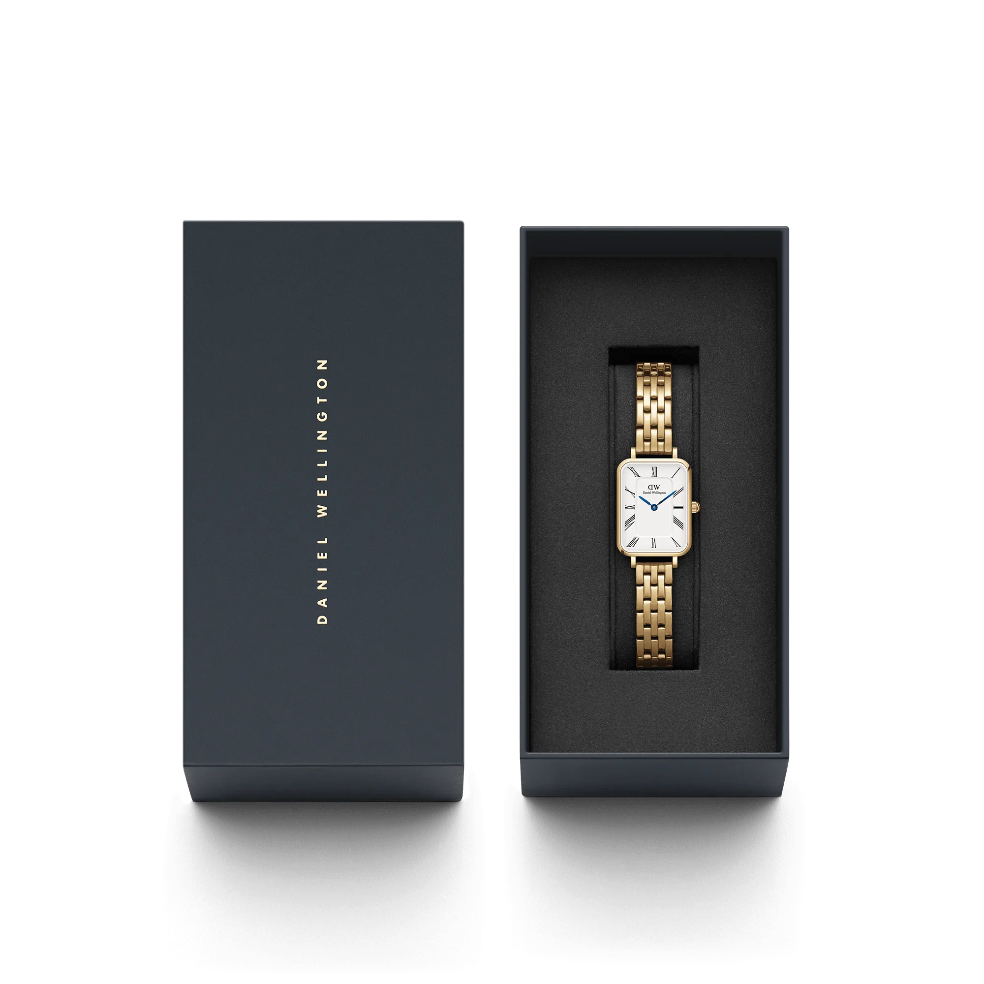 Quadro Roman Numerals 5-Link Gold Daniel Wellington