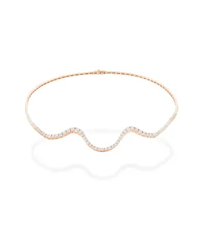 Radiant Half Choker 18K Rosegold Necklace w. Diamonds