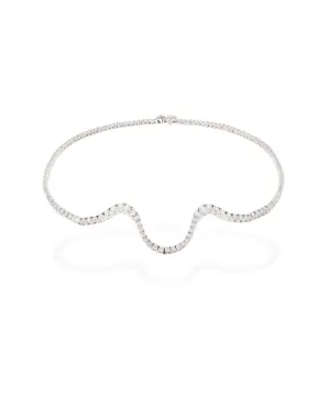Radiant Pavé Choker 18K Whitegold Necklace w. Diamonds