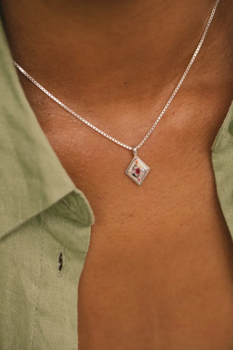 Radiant Stone Necklace Silver Wildthings Collectables