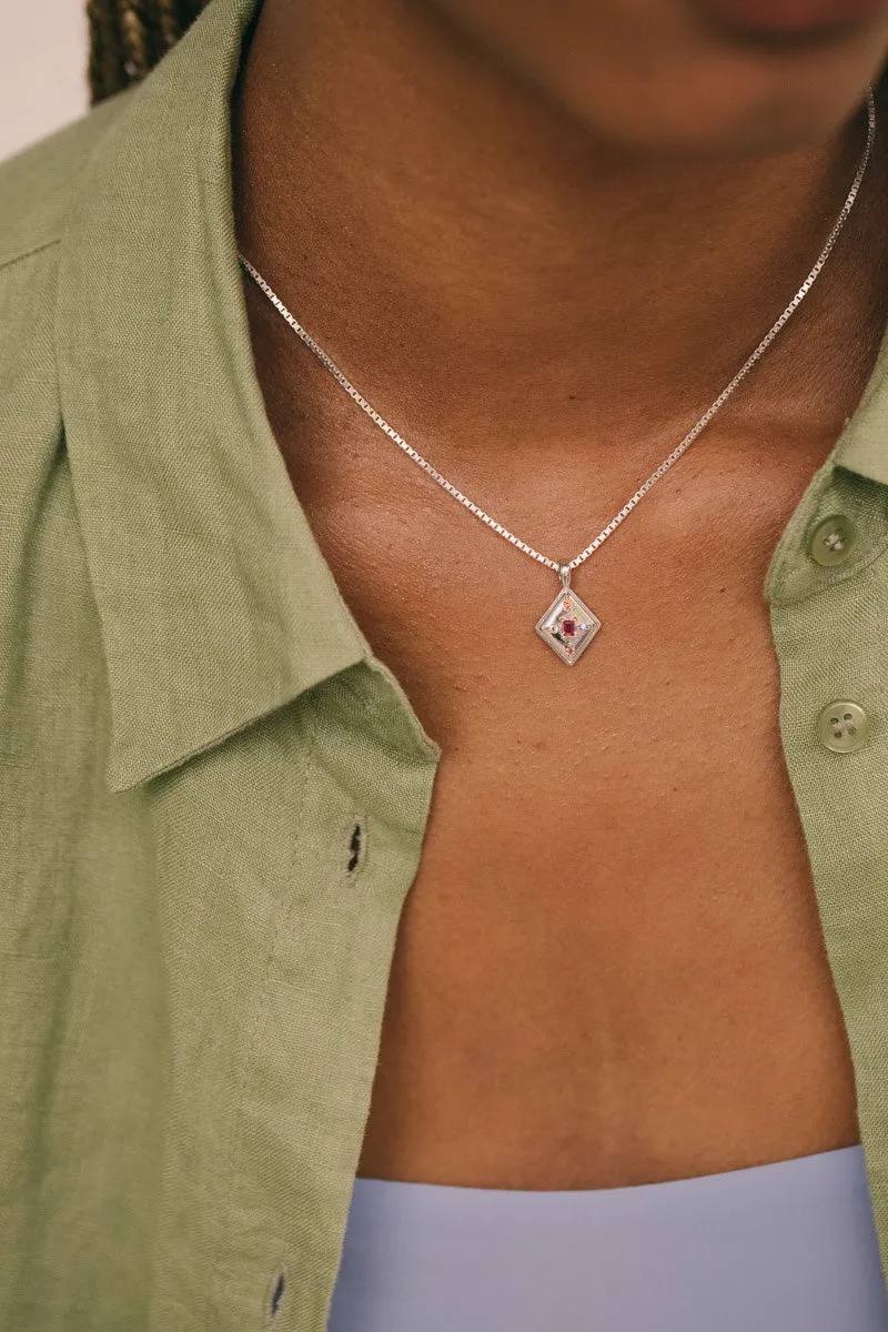 Radiant Stone Necklace Silver Wildthings Collectables