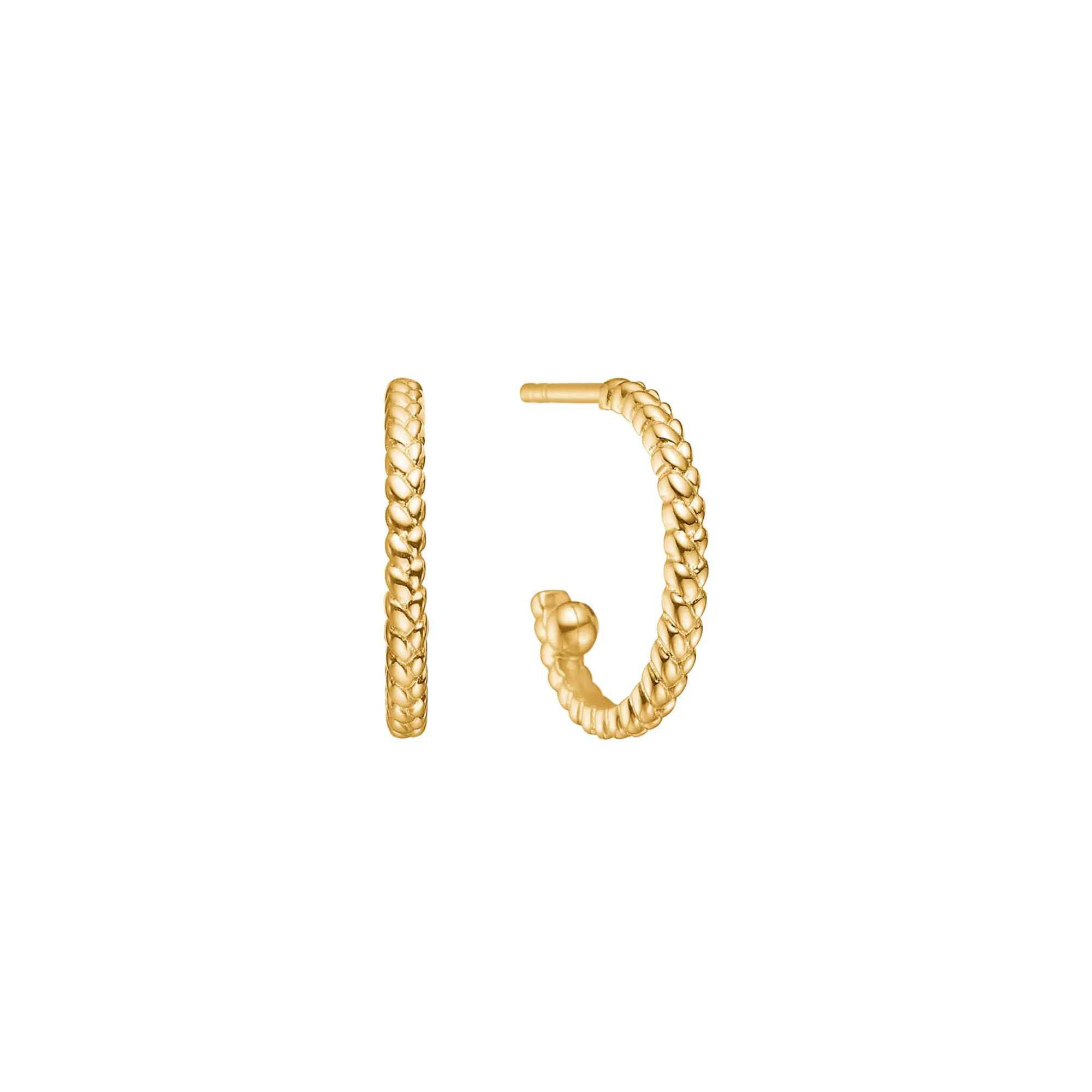 Rainbow 10K Gold braided Hoops