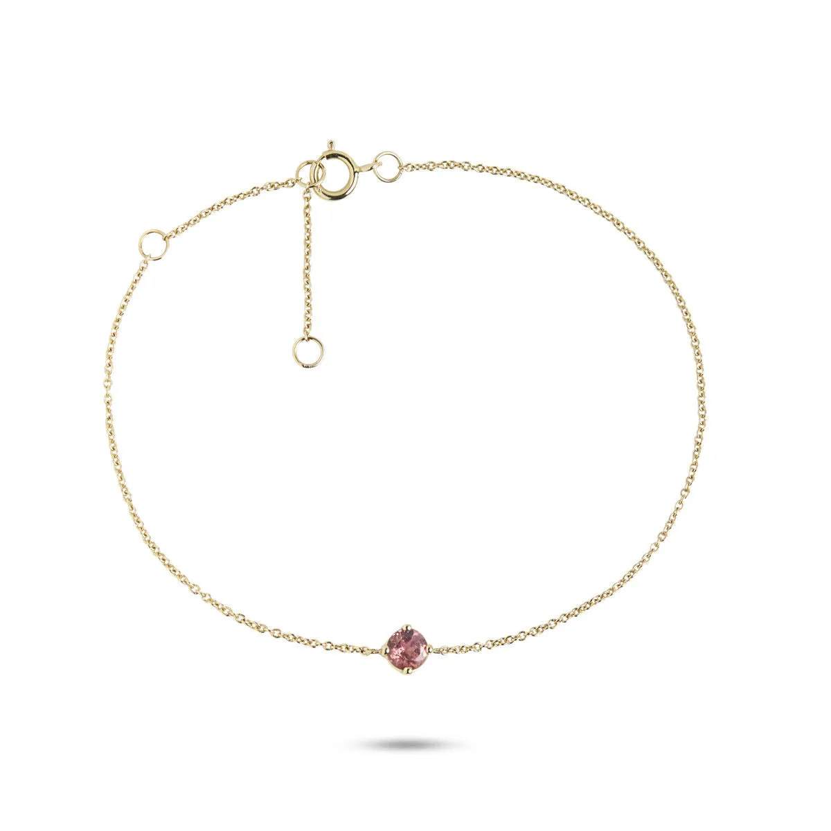 Rainbow Pink 10K Gold Bracelet w. Tourmaline