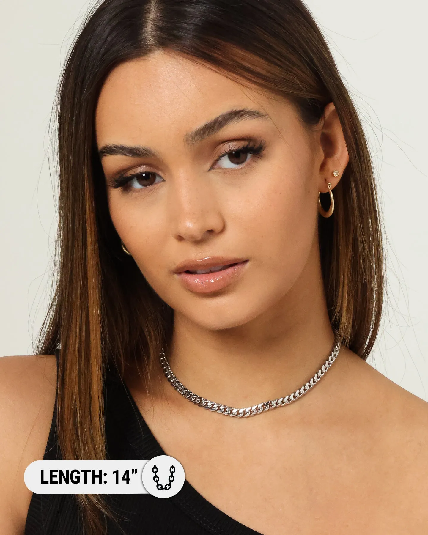 Raising Hell Women's 14" 6mm Cuban Choker Chain Sterling Silver