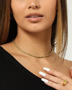 Raising Hell Women's 4mm 14" Rope Chain Choker 18K Gold Vermeil