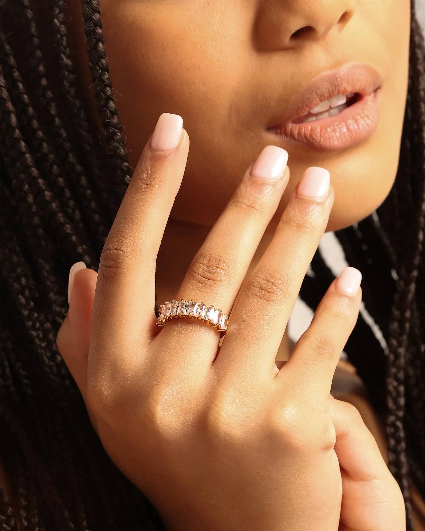 Raising Hell Women's Baquette Ring Iced Gold