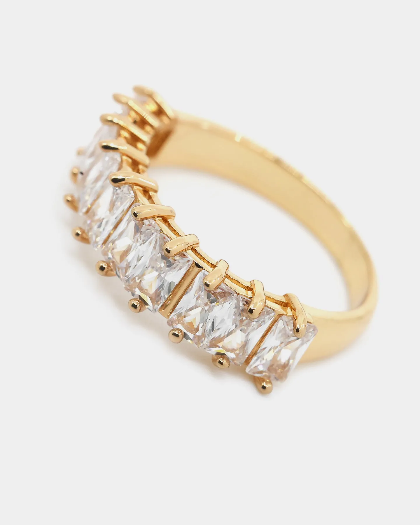 Raising Hell Women's Baquette Ring Iced Gold