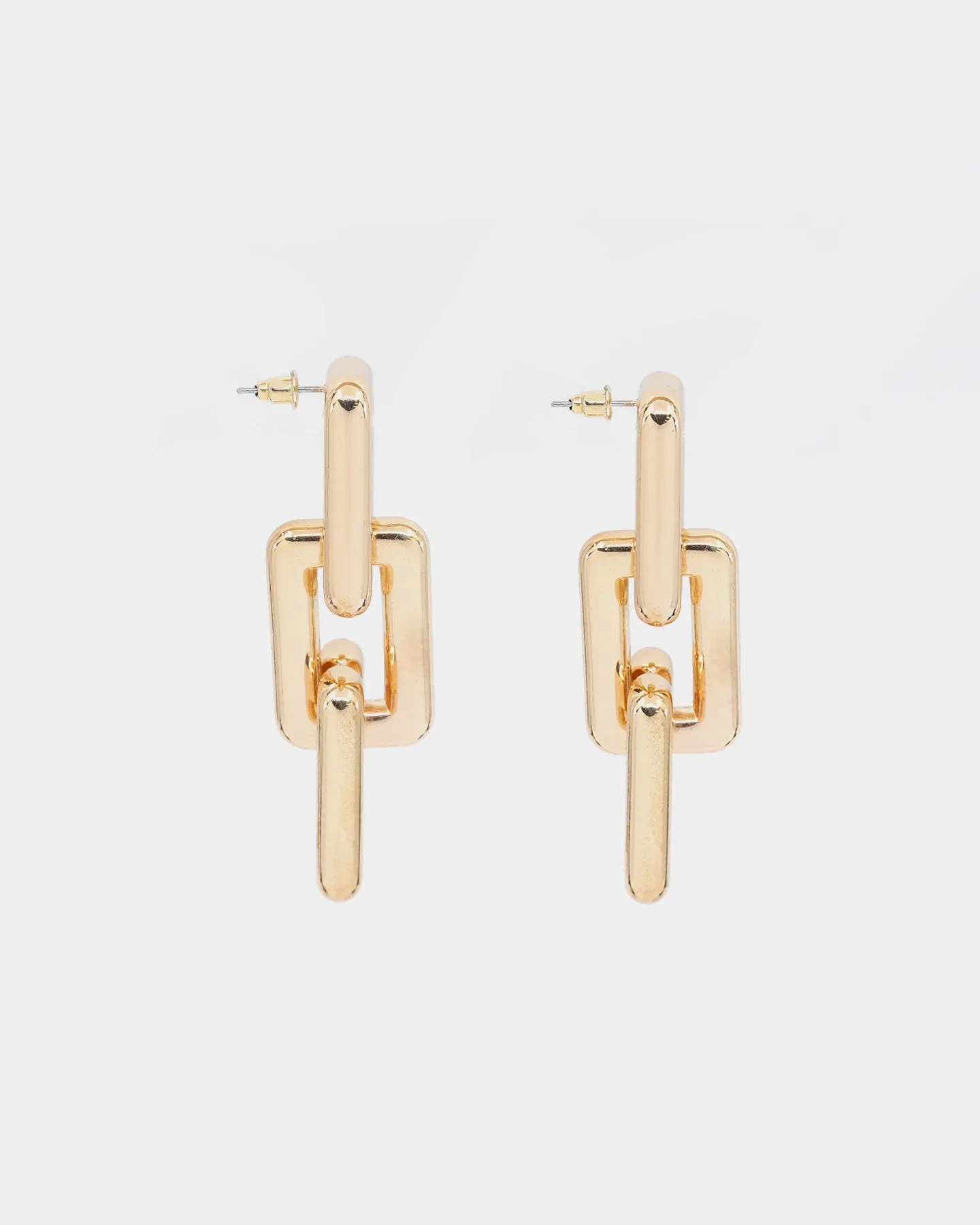 Raising Hell Women's Chain Link Earrings Gold