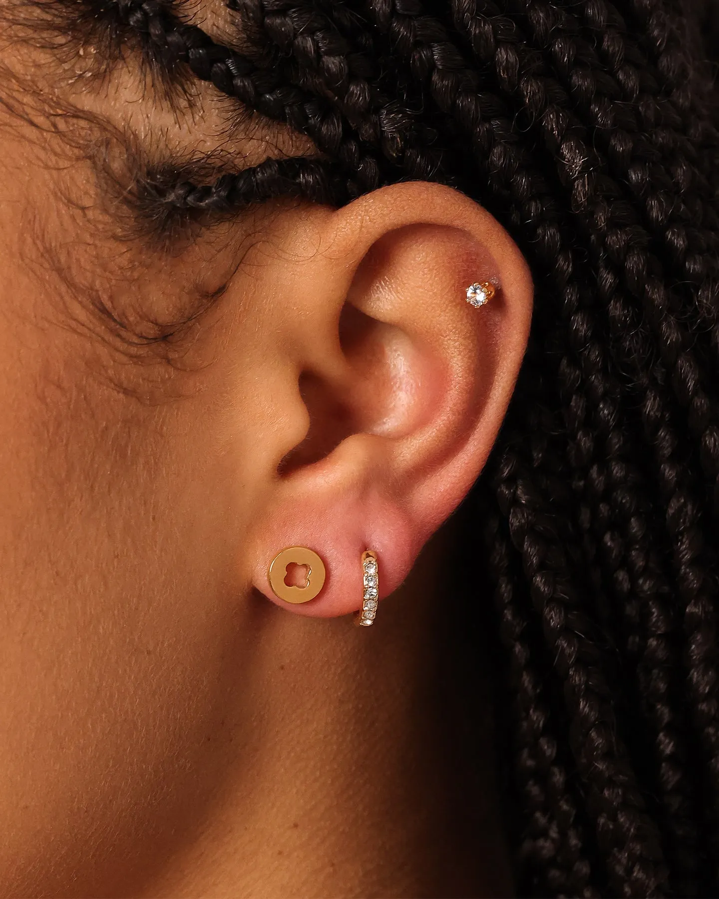 Raising Hell Women's Flower Studs Gold