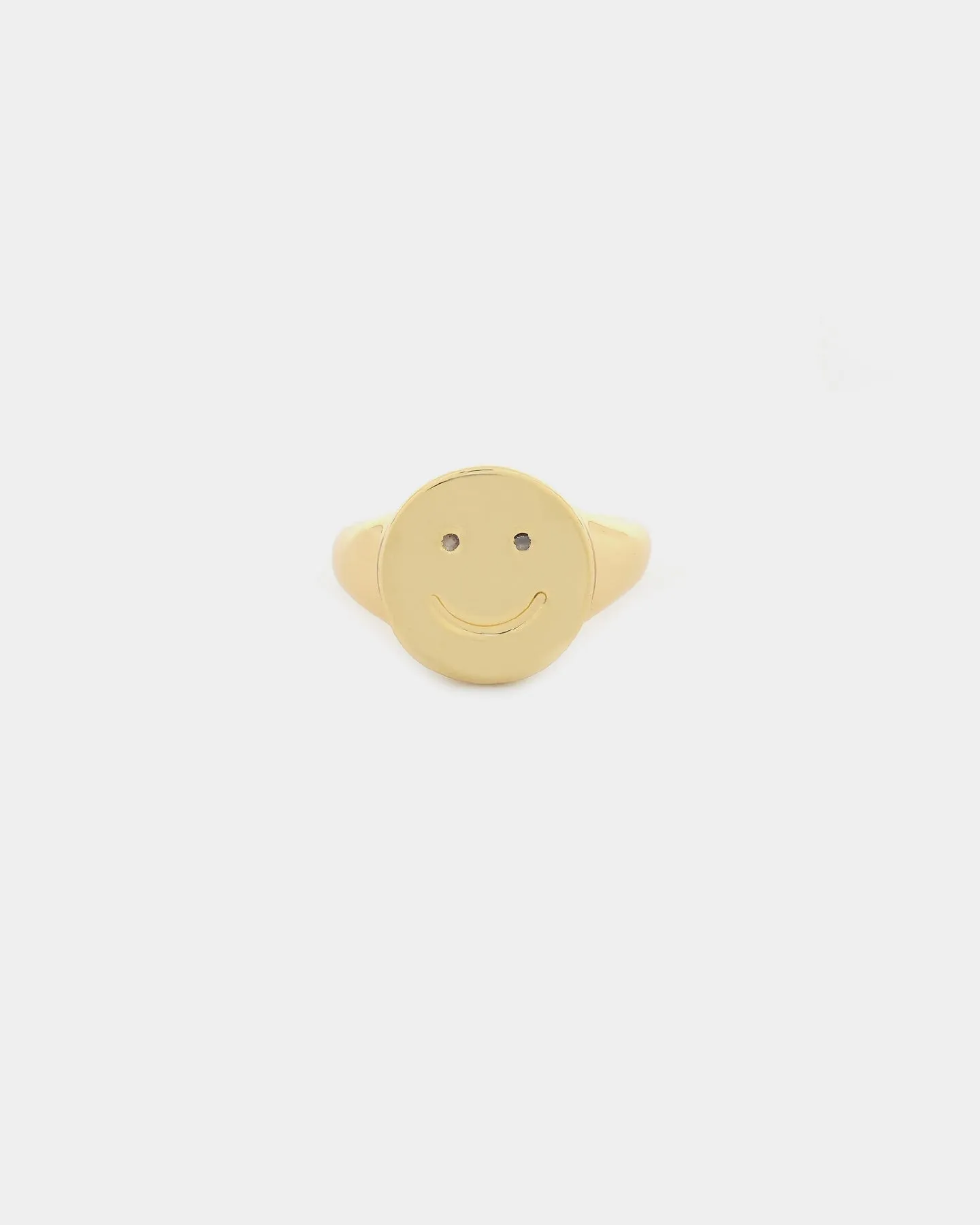 Raising Hell Women's Smiley Face Ring Gold