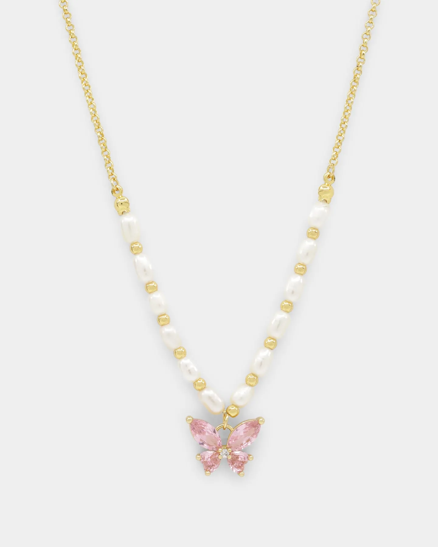 Raising Hell Women's Sweetgirl Necklace Gold/White/Pink