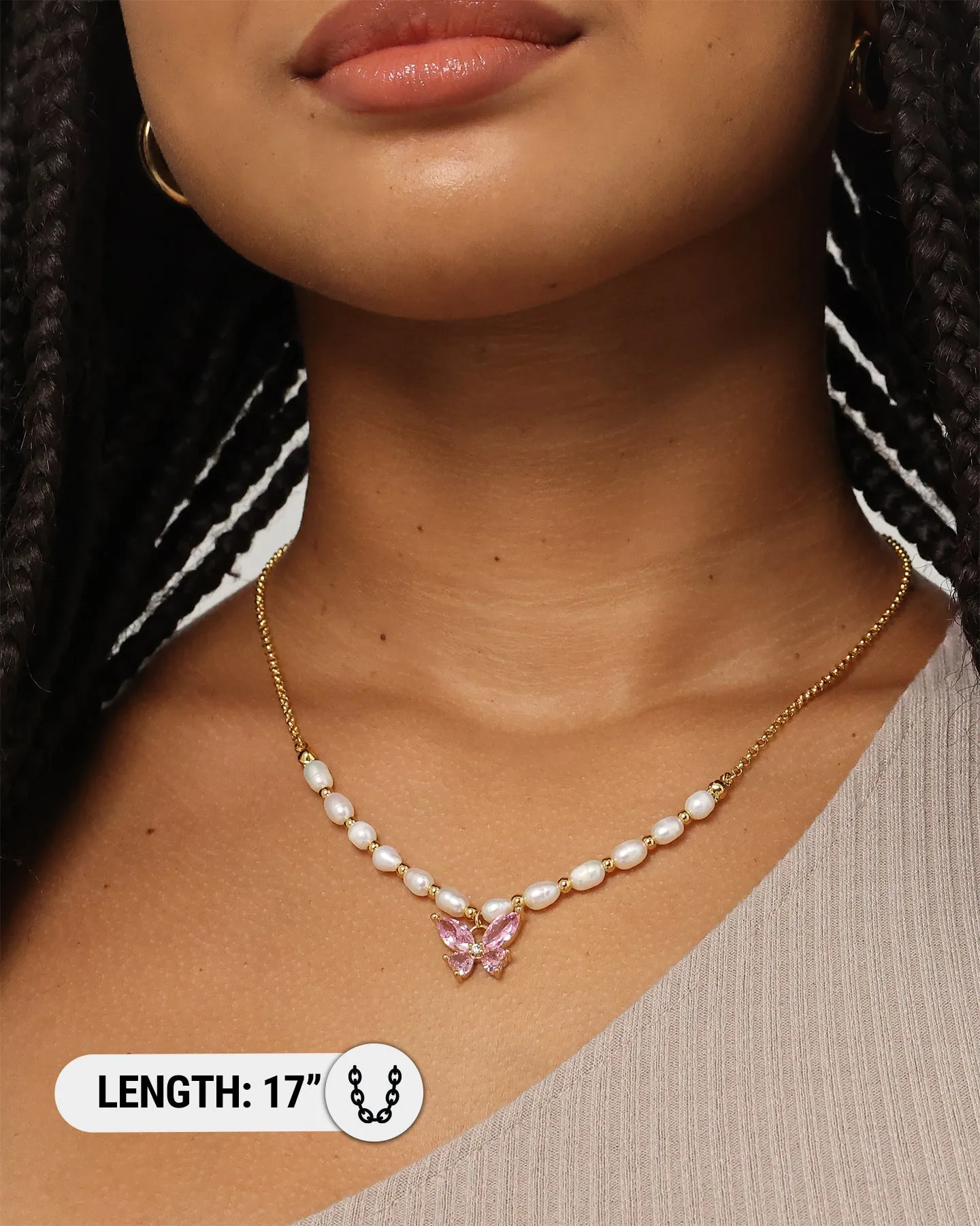 Raising Hell Women's Sweetgirl Necklace Gold/White/Pink