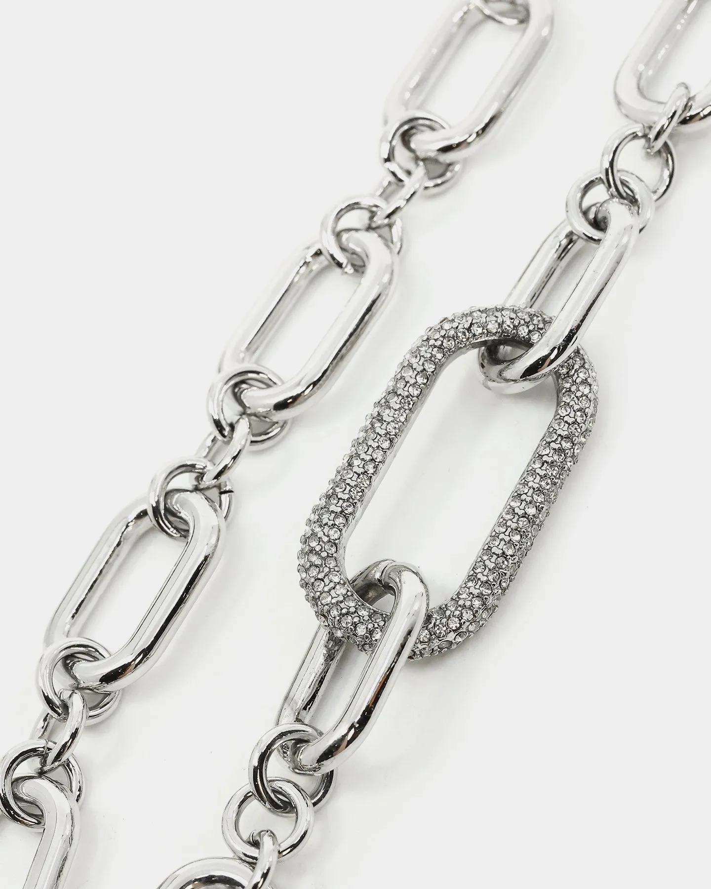 Raising Hell Women's Thick Link Chain Iced White Gold