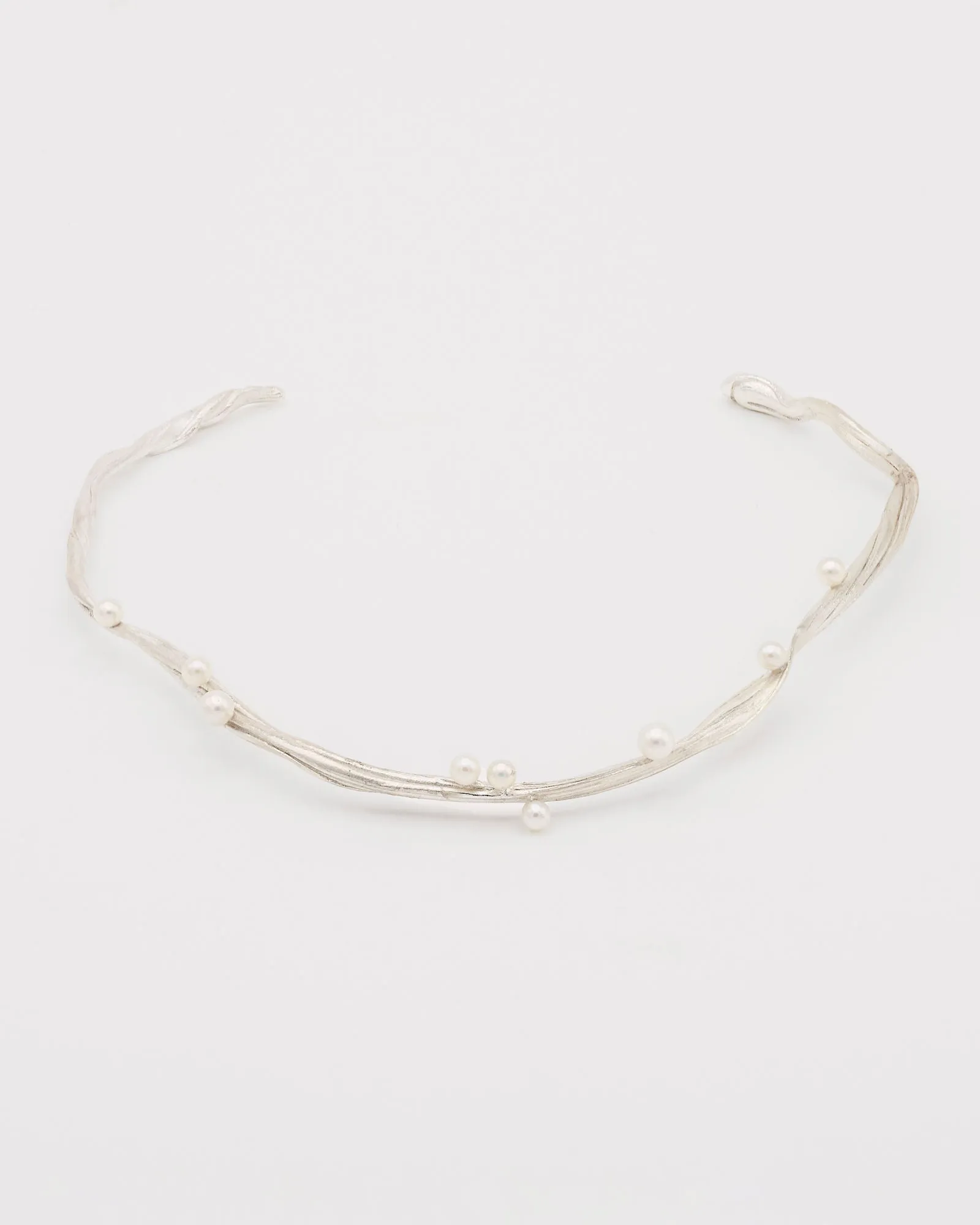Ramo Silver Choker w. Freshwater Pearls