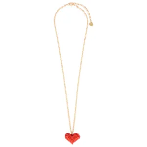 Red Puffy Heart Necklace