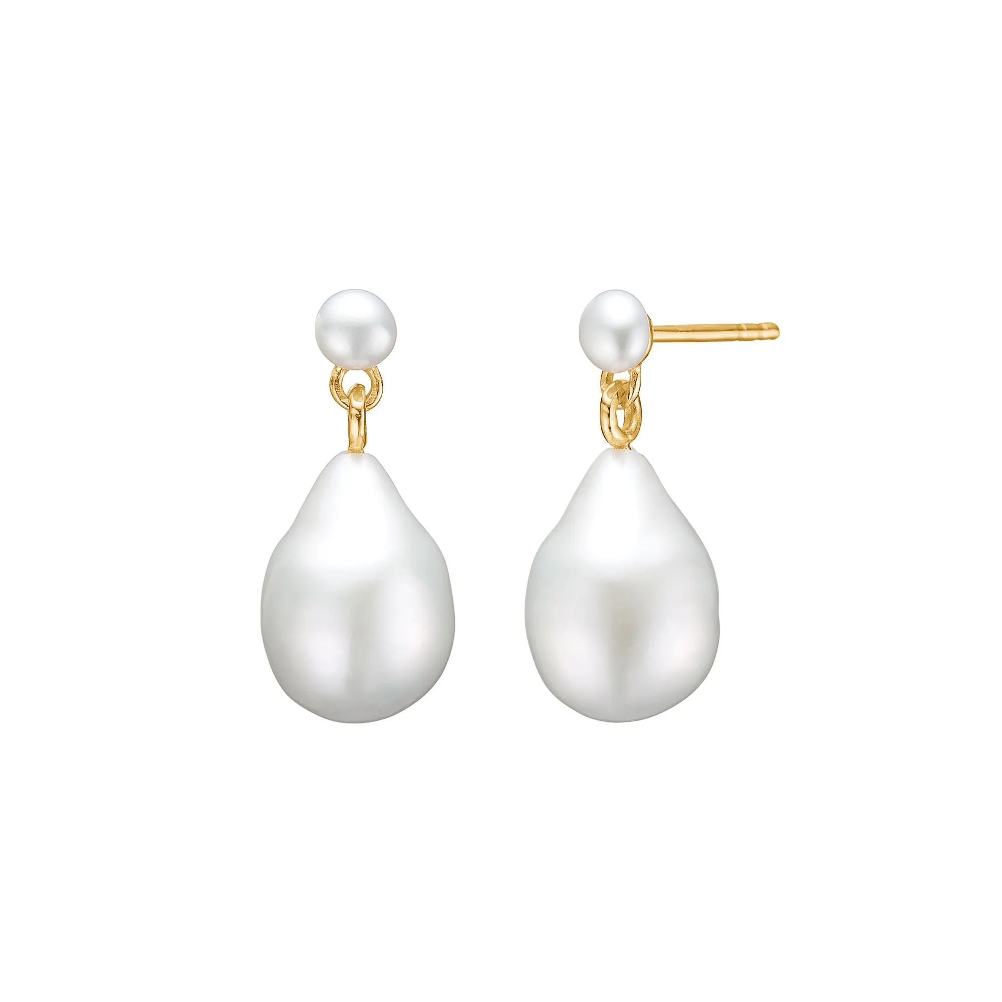 Reef 18K Gold Plated Studs w. Pearls