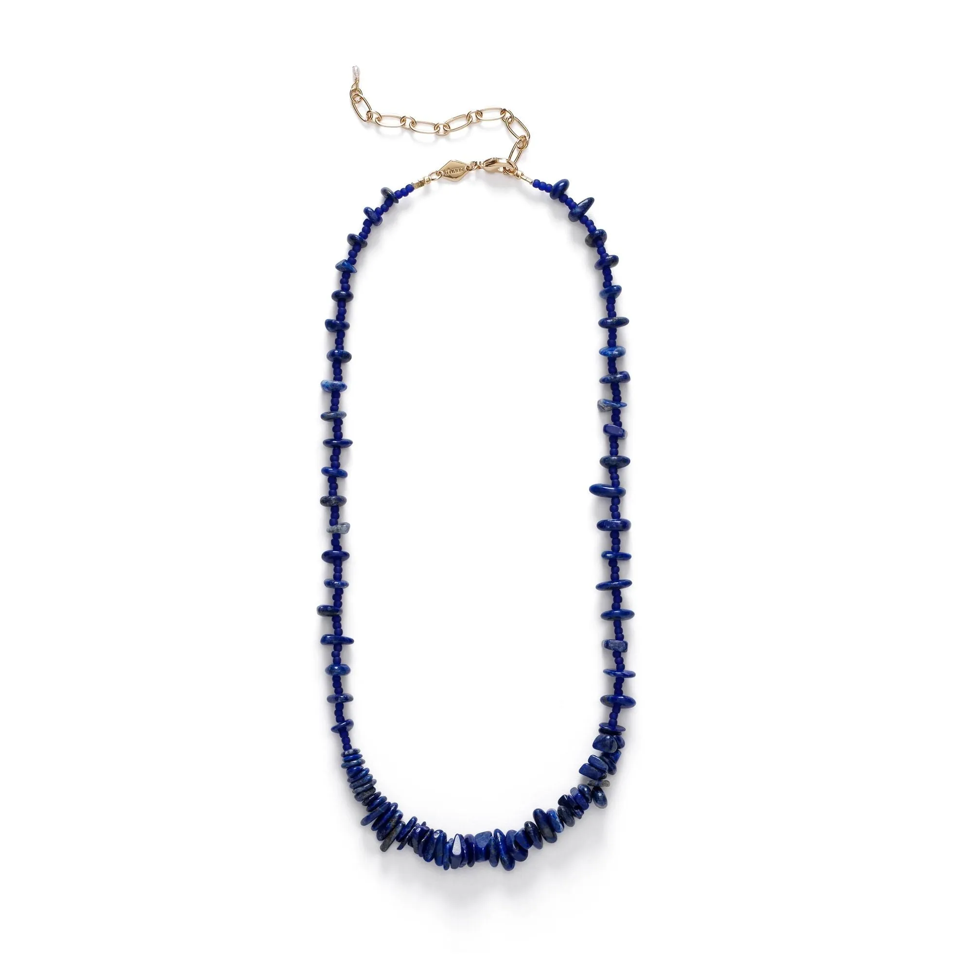 Reef Gold Plated Neklace w. Lazurite & Beads
