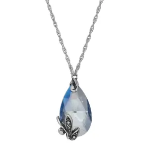 Regency Regal Teardrop Crystal Pendant Necklace 15"   3" Extender 1928 Jewelry